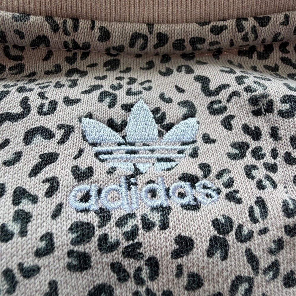 Adidas HER Studio London Leopard Print Cropped Sweatshirt Pink Trefoil Large - Picture 11 of 13